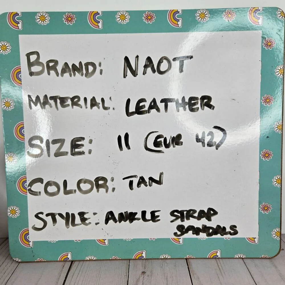 NAOT Mermaid Women’s Tan Leather Wedge Sandals Size 11 Comfort